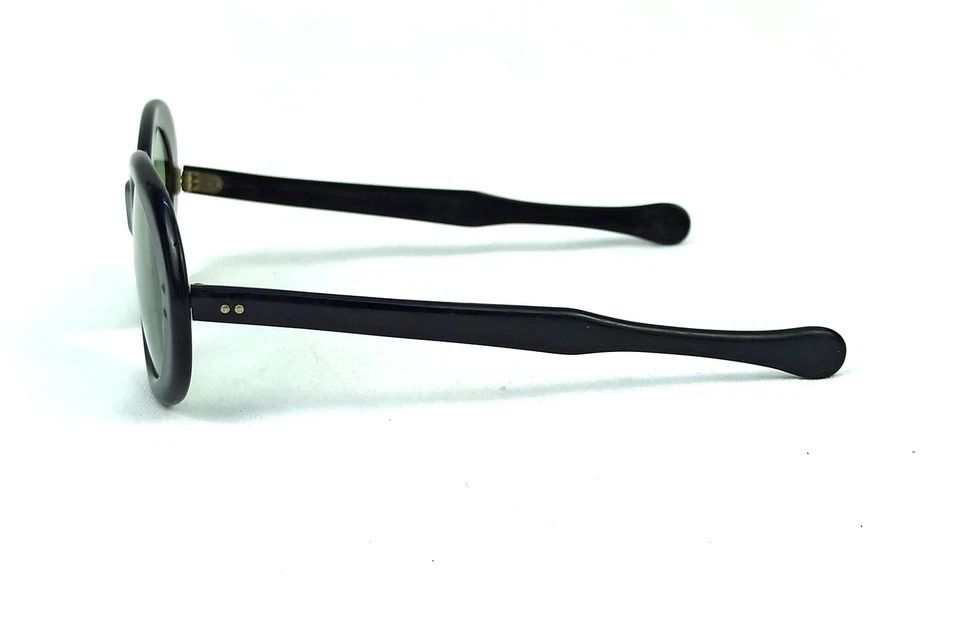 RARE BLACK OWL-EYE SUNGLASSES VINTAGE PARIS DESIGN UNISEX 50s MINT - Image 3 of 4