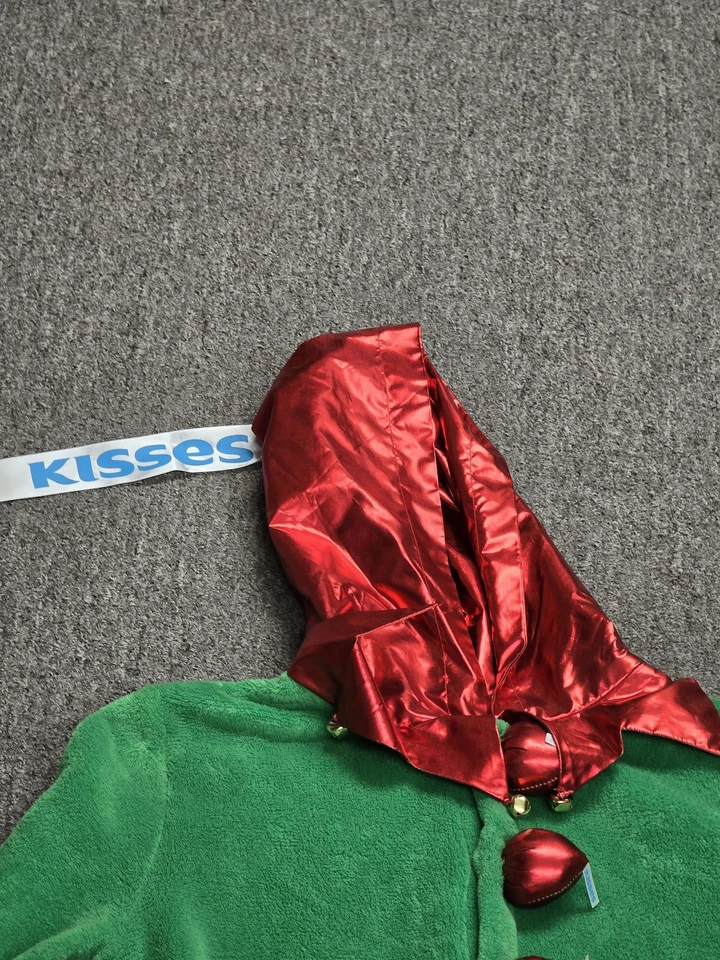 Forever 21 Hershey Mono Mujer Pequeño Verde Rojo Elfo Disfraz Pijama Una Pieza Foto 4 de 4