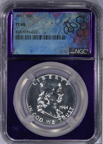 1961 Franklin Half Dollar 50c NGC PF68 PR68 - Purple Core Holder