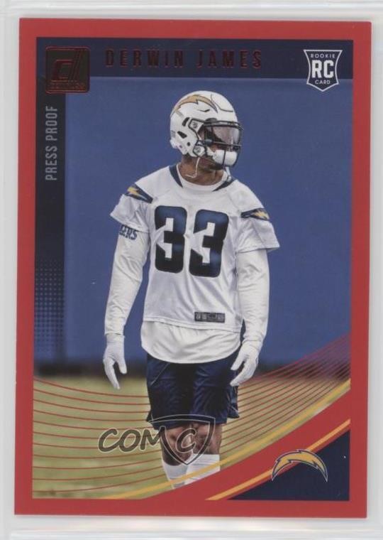 2018 Panini Donruss Rookie Press Proof Red Derwin James #358 Rookie RC 4vo