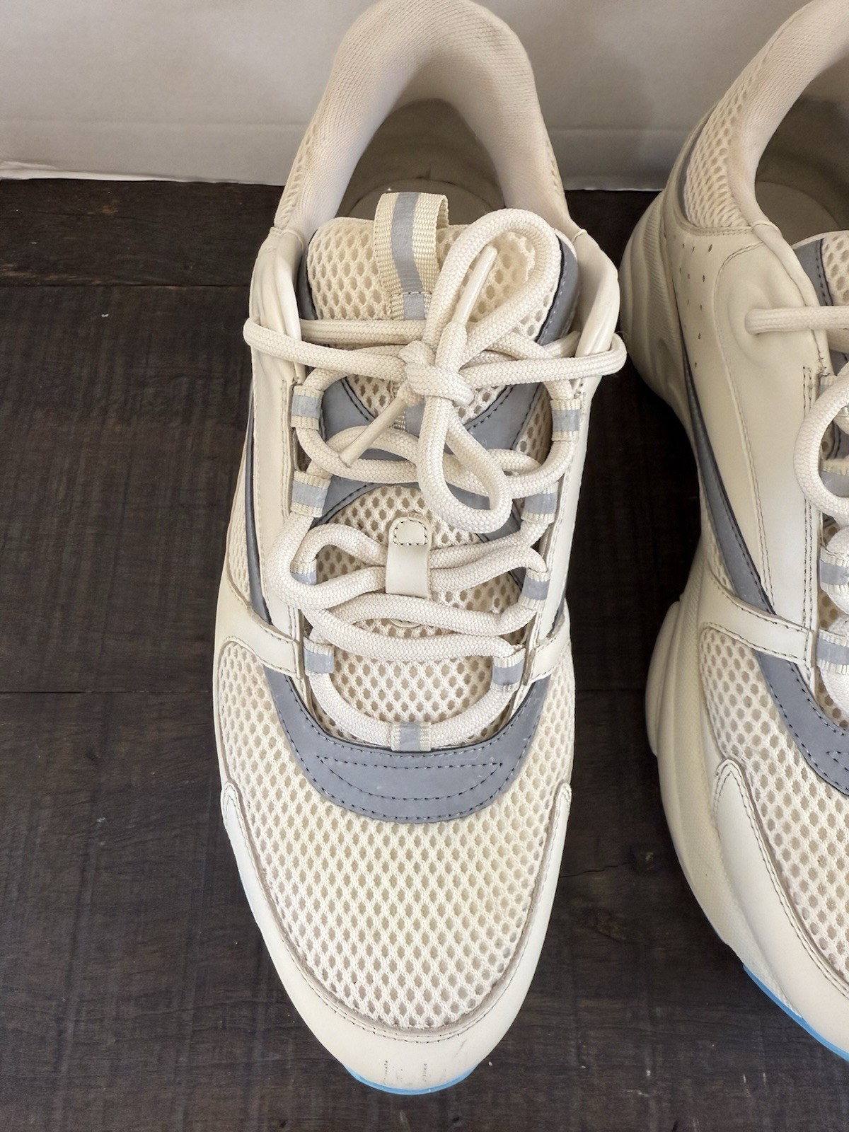 Dior B22 Cream Light Blue Sneakers Size 46 EU 13 US No insoles image 8
