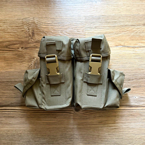 Quad Magazine Pouch, 2 Pockets, Buckle Closure, Ranger Green