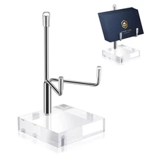 Adjustable Metal Display Stands with Clear Acrylic Base for Plates, Photos, Art