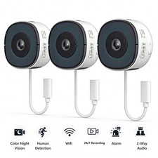 3PCS Wansview 2K Window Camera,Indoor Cameras for Home Security 24/7 Recording
