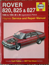 Haynes Car Repair Manual (1380) - Rover 820, 825 & 827 Models 1986 to 1995 (D-N)