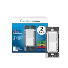 Lutron Diva Smart Dimmer Switch 2-Pack No Neutral Required White (DVRF-6LS-WH-2)