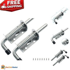 2pcs 5in Spring Loaded Barrel Bolt Latch Pin for Doors, Cabinets Gates Chests