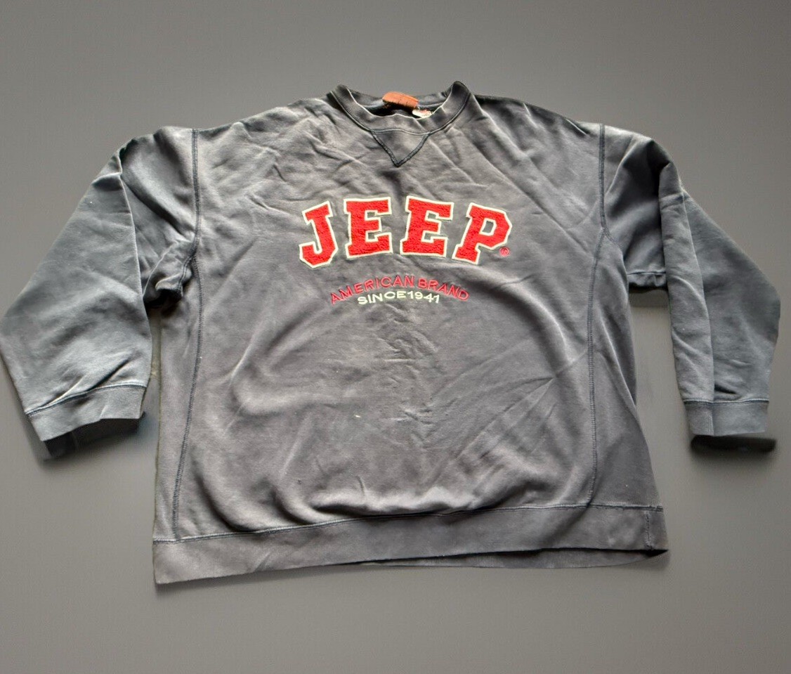 Vintage Jeep Navy Blue Embroidered CrewNeck Sweatshirt Men's