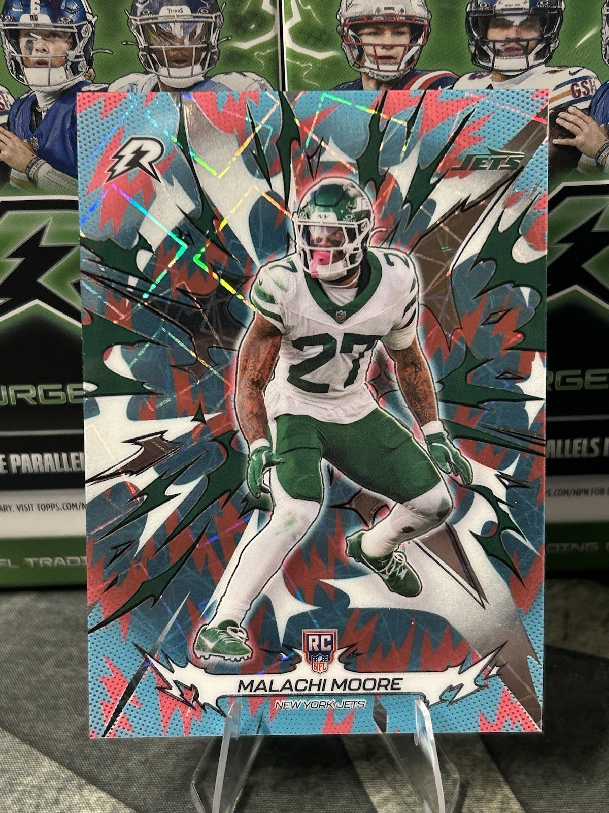 Topps Resurgence  2025 Malachi Moore Jets Rookie #171 Sky Blue And Pink Shock