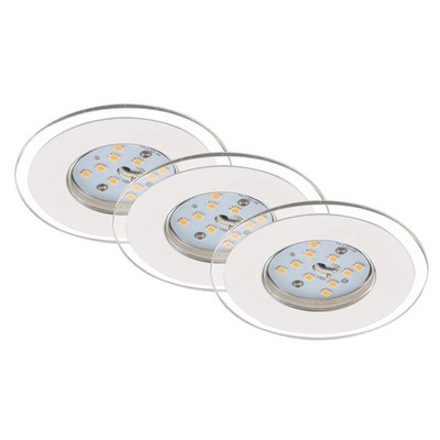 3 x Briloner LED Einbauleuchte rund Weiß IP44 3 x 5,5W 470lm warmweiß 3000K 110°
