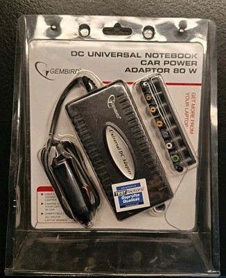 80W Ladegerät Gembird für Laptop Notebook DC 11-14V Auto KFZ Netzteil Adapter
