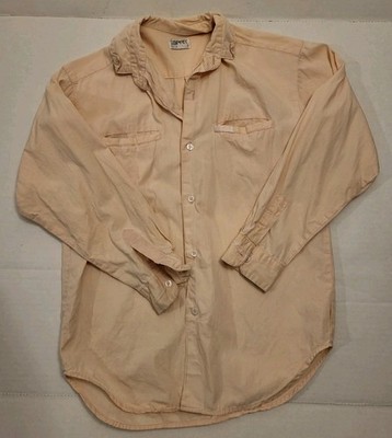 VTG ESprit Kids Boys M / Womens S Double Pocket Dusty Pink Button Up L/S Top