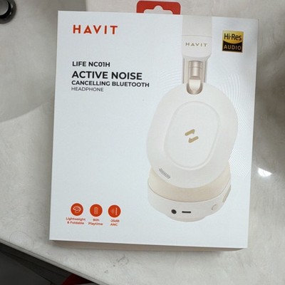 HAVIT Life NC01H Active Noise Cancelling Bluetooth Headphones White