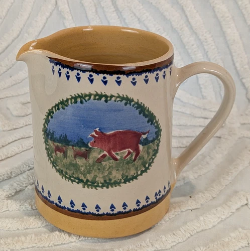 Vintage Nicholas Mosse Pottery Pig & Piglets Pitcher Creamer Ireland Countryside
