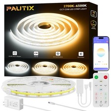PAUTIX COB LED Strip Lights 2700K-6500K CCT Tunable White 24ft UL-Listed Dotl...