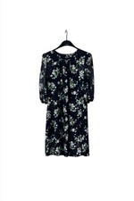 Tommy Hilfiger Women's Mock-Neck Floral Chiffon Dress Black/pink/green Size 4