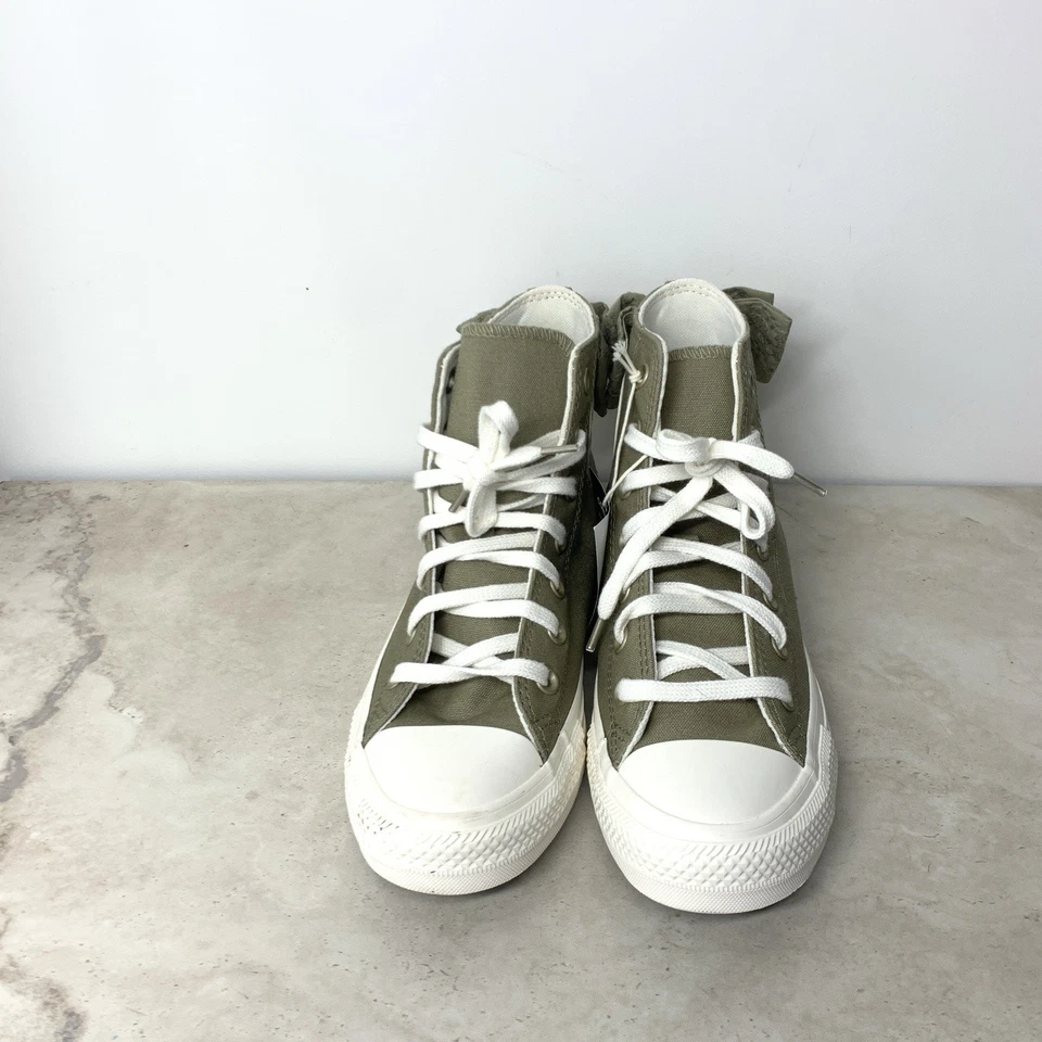 Zapatillas deportivas Converse para mujer talla 8 zapatos tops altos verde lazo todas las estrellas puntera Foto 3 de 4