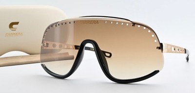 CARRERA Sunglasses Flaglab 16 FG486 Mask Gold Brown Semi Rim Shield Case Set