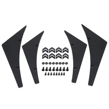 Car Front Bumper Lip Splitter Fins Canards Body Spoiler Universal Black 4 PCS