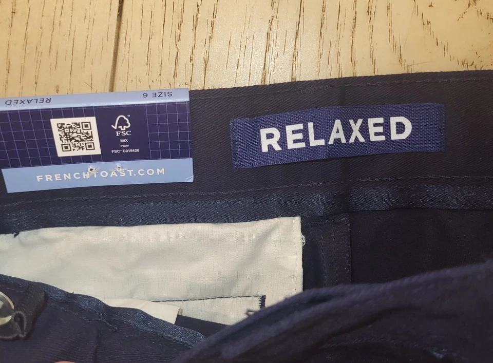 NWT French Toast Boys Size 6 Relaxed Fit School Uniform Pants Navy Blue - Image 2 of 4