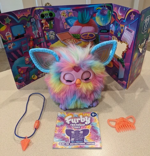 FURBY Exclusive Tie Dye Rainbow Interactive Plush Toy - Works Great!
