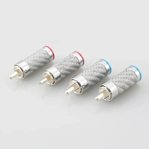 4pcs Speaker Cable Connector Silver Plated Copper RCA Plug for Audio Signal Wire - Picture 7 of 8