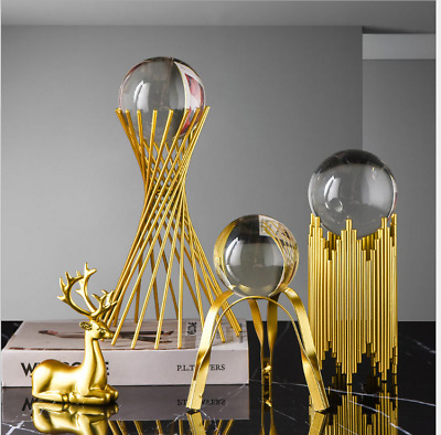 For Sphere Crystal Balls Displays Gold Metal Base Stand Not include ball