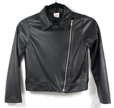 Wonder Nation Faux Leather Biker Jacket Little Kids M 7-8 Moto Black