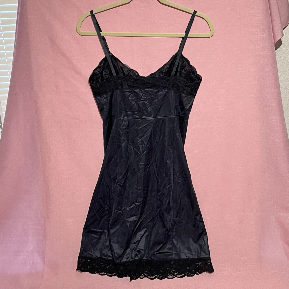 Vestido vintage Van Raalte sin cordones para mujer 34 pequeño negro busto de encaje transparente hada gótica Foto 2 de 4