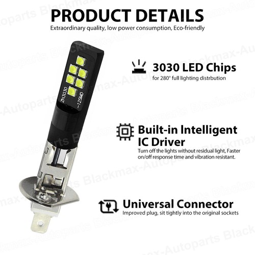 H1 H3 H4 H7 H8 H9 H11 H16 P13W 9005 9006 LED Fog Light Driving Bulbs 3030 12SMD - Bild 6 von 58