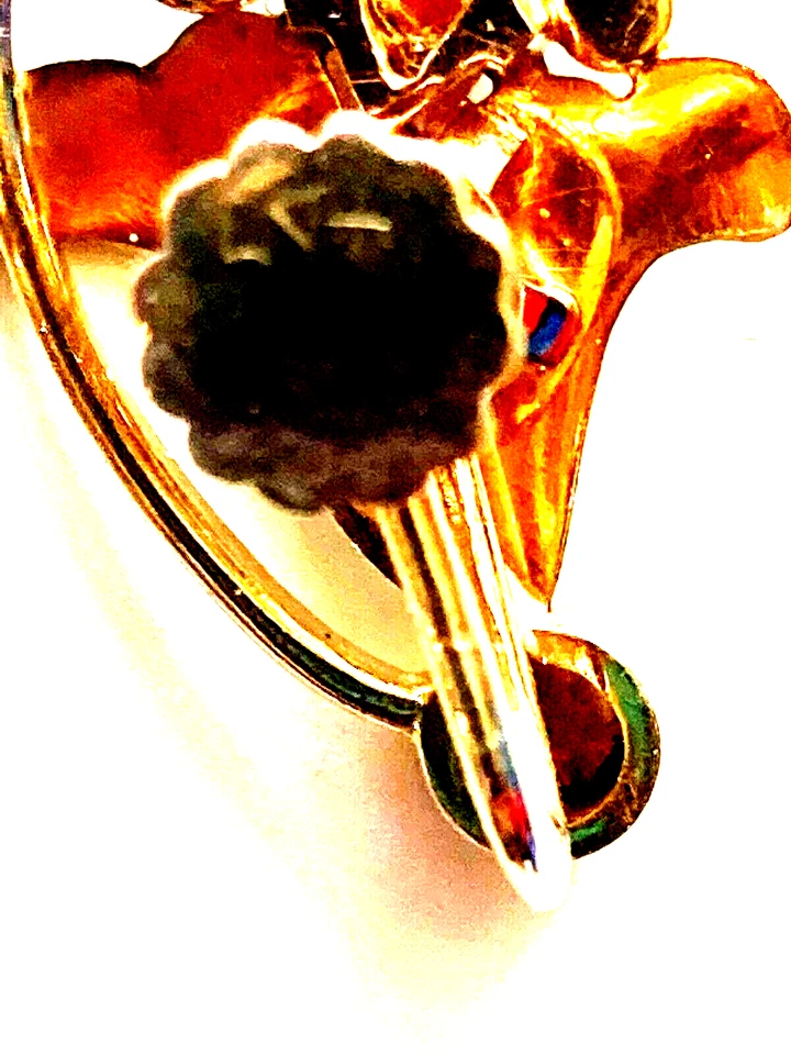 PENDIENTES FLORALES VINTAGE TIFFANY & CO ORO AMARILLO 14K FLOR CITRINO MARRÓN Foto 3 de 4