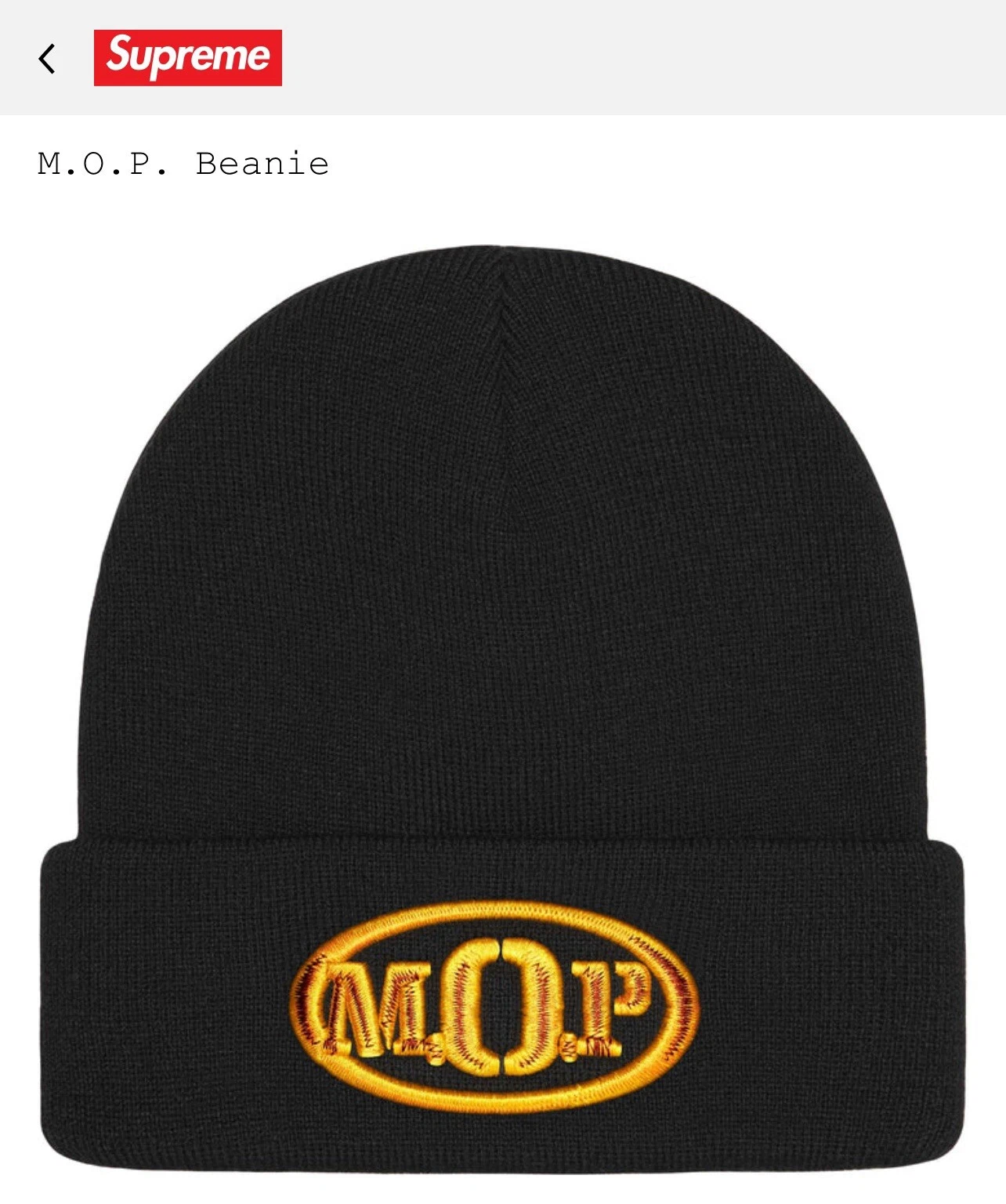 Supreme M.O.P. Bonnet noir