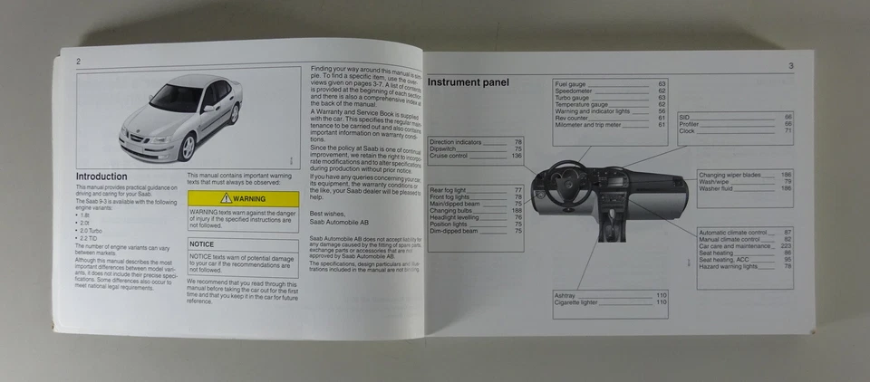Armatoriale Manuale/Handbook Saab 9-3 Sport Sedan M2003 From 2002 - Immagine 3 di 4