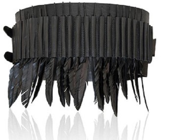 ANN DEMEULEMEESTER BLACK LEATHER BELT 