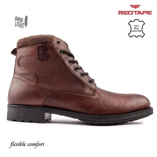 Hombres Cuero Cinta Roja Estilo Militar Ejército Motociclista Trabajo Tobillo Chelsea Botas Zapatos - Imagen 6 de 19