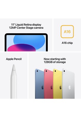 BRANDNEU 2025 APPLE IPAD 11'' A16 11 GEN 128GB SILBER UK OFFIZIELL MIT GARANTIE