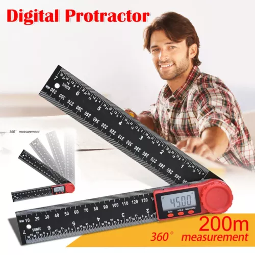 Digitaler Winkelsucher Winkelmesser (8 Zoll/200 mm) Messlineal mit LCD-Display - Bild 1 von 9