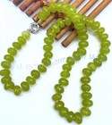 Faceted 5x8mm Natural Green Peridot Rondelle Gemstone Beads Necklaces 14-56'