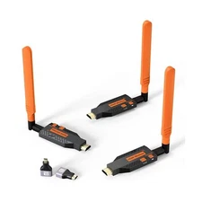 Wireless HDMI Transmitter and 2 Receiver, 2.4/5.8GHz, Plug and Play, 1080P Wi...