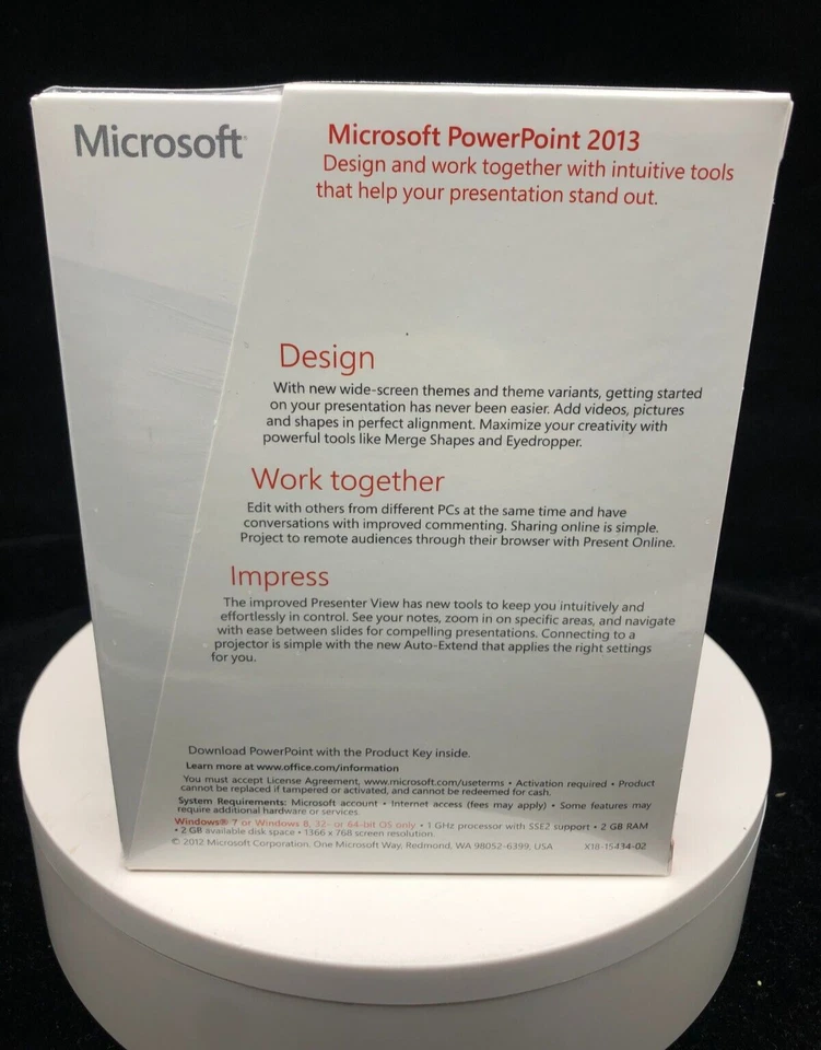 Brand New Factory Sealed Microsoft PowerPoint 2013 PKC | 079-05835 - No Disc - Image 2 of 3