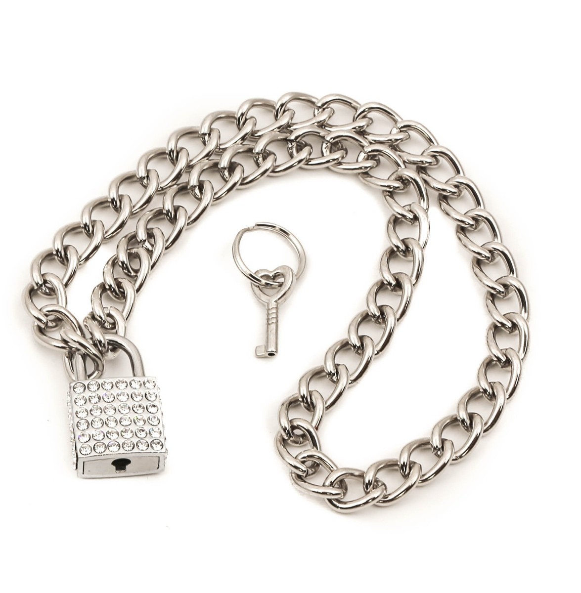 大人パドロック【★Louisvuitton★ 】sid chainアンティーク Rhinestone Pad Lock Choker Gothic Necklace Pendant 4mm Steel Chain