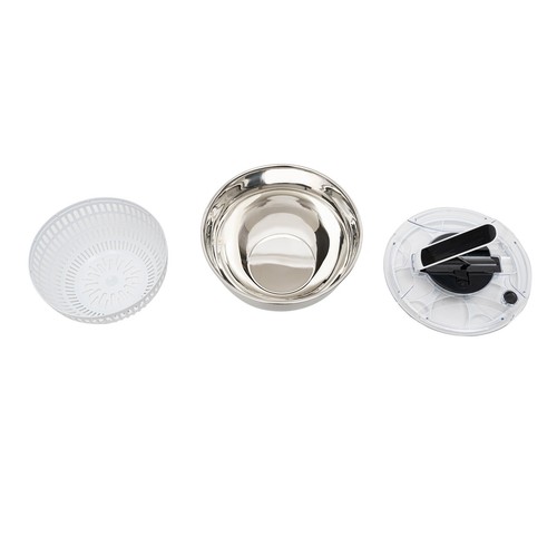 3.5L Salad Spinner Stainless Steel with Colander Basket Fruits Vegetable Dryer - Picture 11 of 24