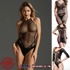 Sexy Lingerie Fishnet Body Net Stockings Underwear Babydoll Sleepwear Bodysuit