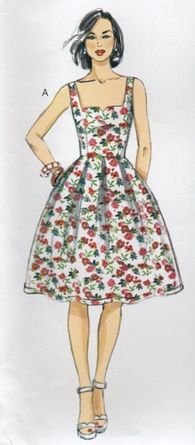 Vestido Gertie Patrón de Costura Butterick 6556 FÁCIL, Cuello Cuadrado con Muescas Talla 6-22 - Imagen 5 de 13