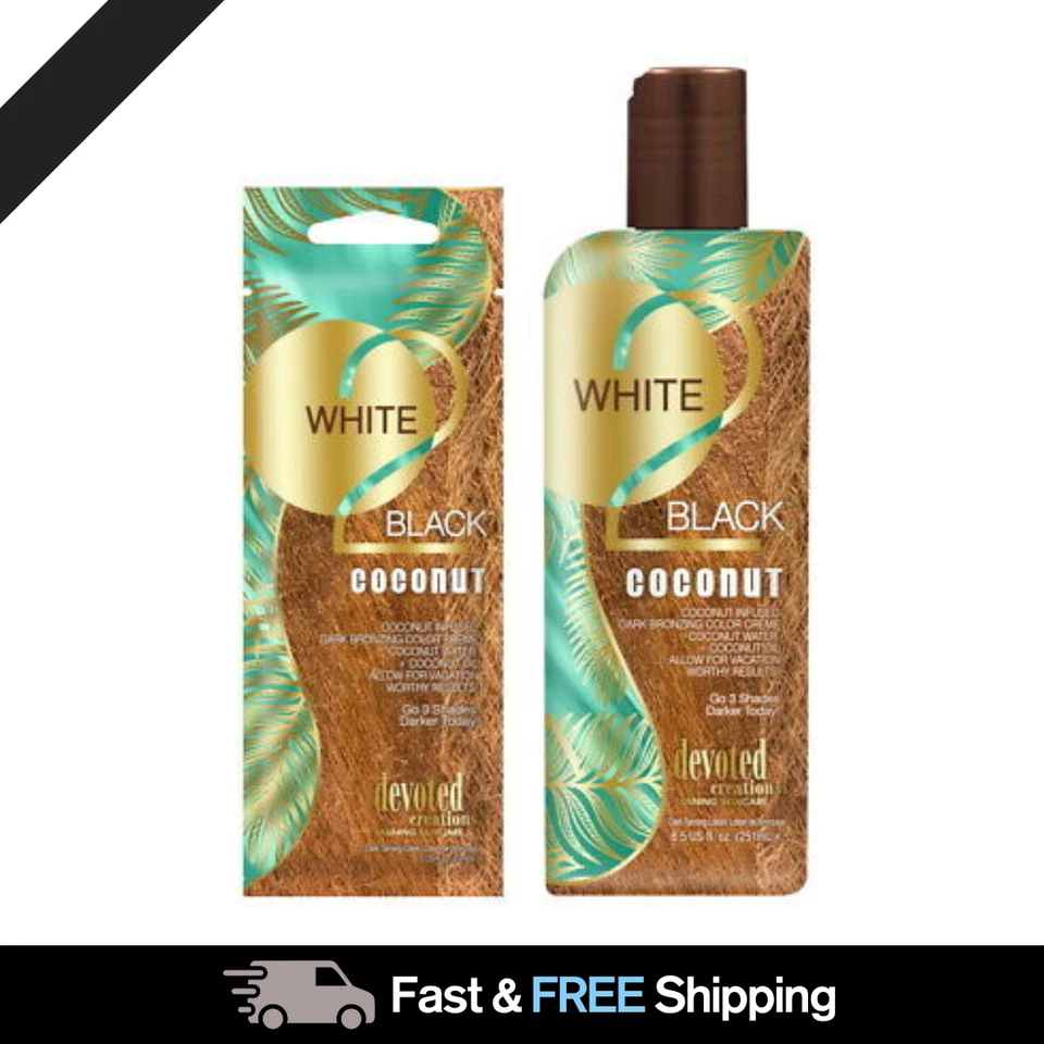 DEVOTED CREATIONS WHITE 2 BRONZE COCONUT SUNBED TANNING LOTION CREAM *NEW*