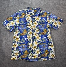 Vintage RJC Hawaiian Men XL Short Sleeve Hawaii USA Island Floral Sea Print