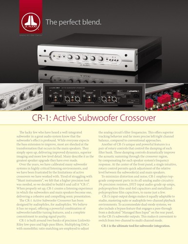 JL Audio CR-1 Active Subwoofer Crossover OTTIME CONDIZIONI - Foto 18 di 19
