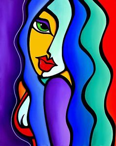 Abstract Art Original Print Modern Woman Pop Decor Huge Canvas By Fidostudio Ebay