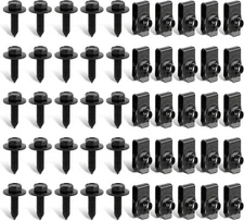 "50 Pcs Body Fasteners - 25 Bolts & 25 U-Nut Clips for Fender, Engine Cover & ..