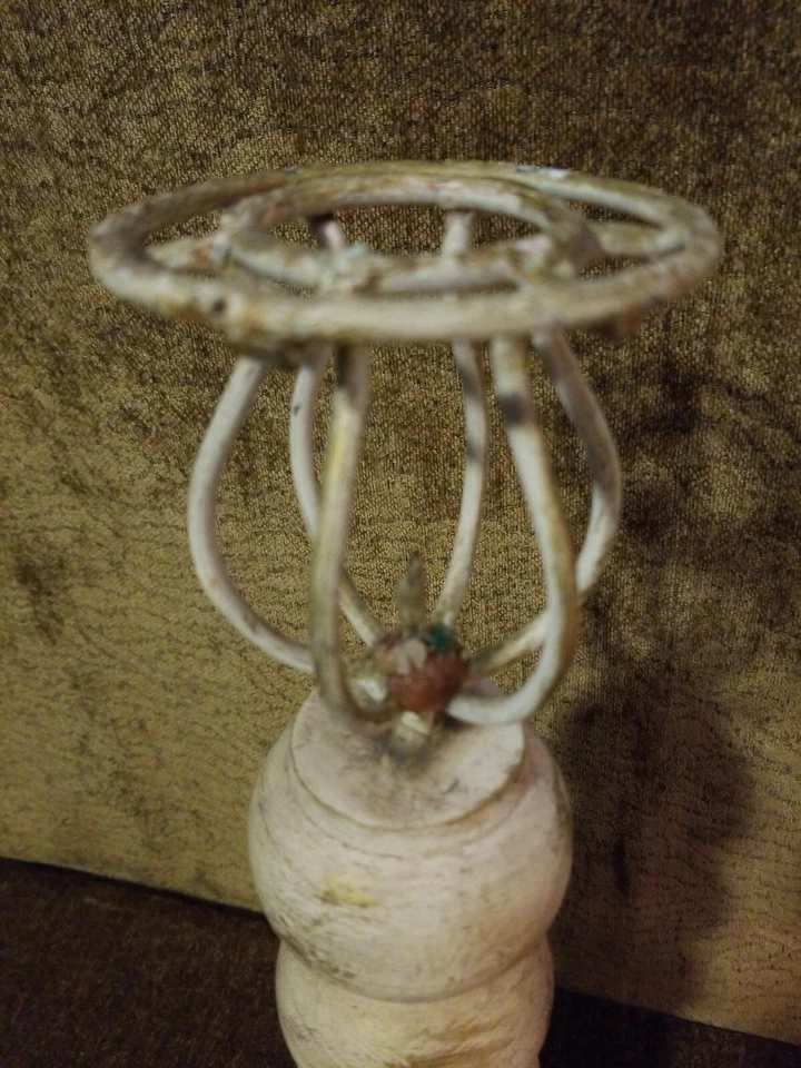 Pair of Rustic Hand Turned Solid Wood Farmhouse Carved Candle Sticks 16" Tall - Image 3 of 4